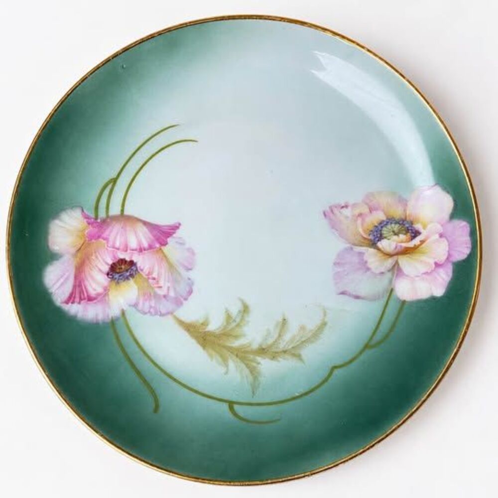 Antique c.1900–1920 P.V. Vessra Germany Hand-Painted Floral Porcelain Plate 7.5”